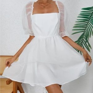White toule/organza Minidress - size S